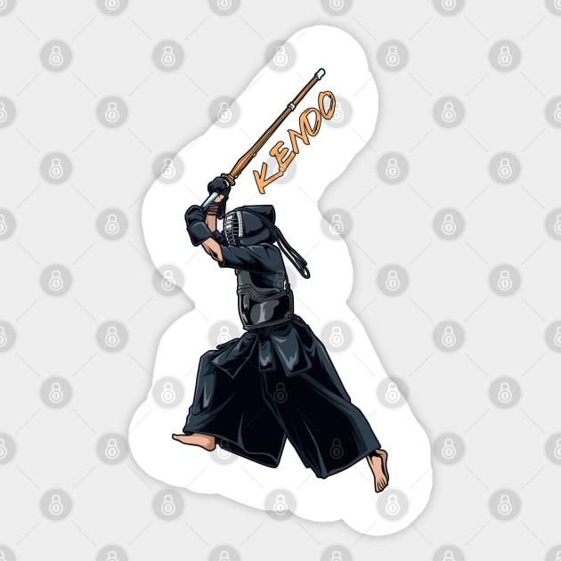 Kendo fighters with shinai - Kendo Sticker by Modern Medieval Design